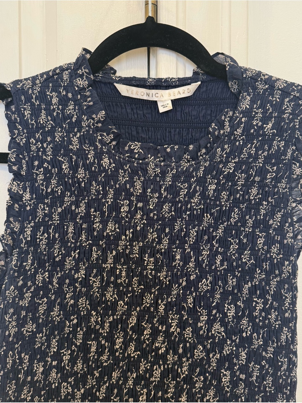 Veronica Beard Navy Floral Midi Dress - Picture 2 of 3